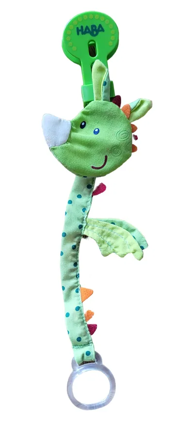 HABA Schnullerkette Drache grün Mehrfarbig Stoff Kinder