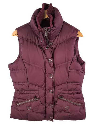 Esprit Damen Steppweste Gr. L Lila Bordeaux Weste Wattiert Outdoor
