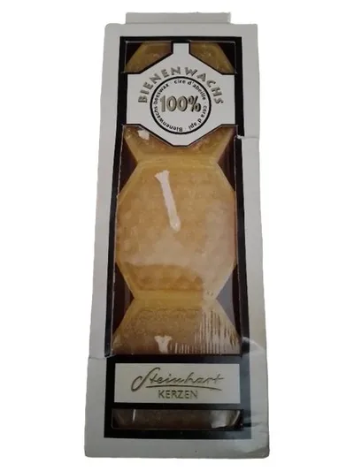 Steinhart Bienenwachs Kerze Gelb Naturbezogen Geometrisch