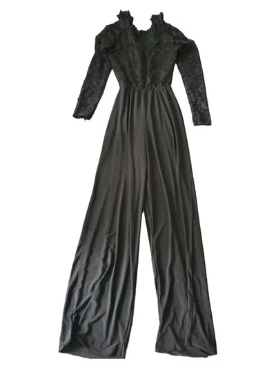 SisterS Point Damen Jumpsuit Schwarz Spitze Elegant Gr. 34/XS