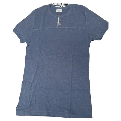 HOM Herren T-Shirt Gr. 4 Blau Casual Baumwolle