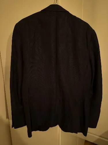 Antonio Miró Herren Sakko Blazer Blau Gr. 50 Baumwolle Leinen Business