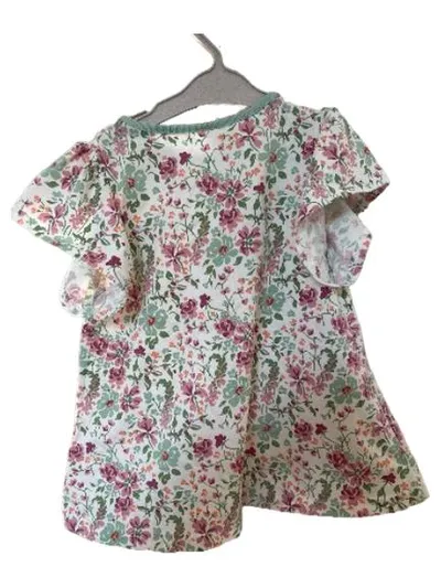ALANA Kinder T-Shirt Blumenmuster Gr. 92 Kurzarm Mädchen Rosa Grün