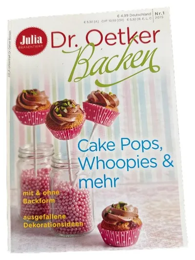 Dr. Oetker Backen Zeitschrift Nr.1 2015 Cake Pops Whoopies Rezepte Deko