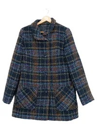 Barbara Lebek Damen Blazer Gr. 40 Kariert Blau Braun Tweed Jacke 1