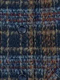 Barbara Lebek Damen Blazer Gr. 40 Kariert Blau Braun Tweed Jacke 4