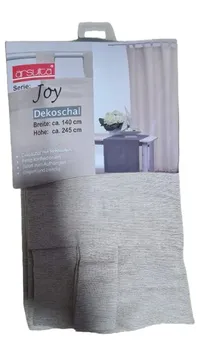 arsvita Joy Dekoschal Vorhang Strukturmuster Beige 140x245 cm 1