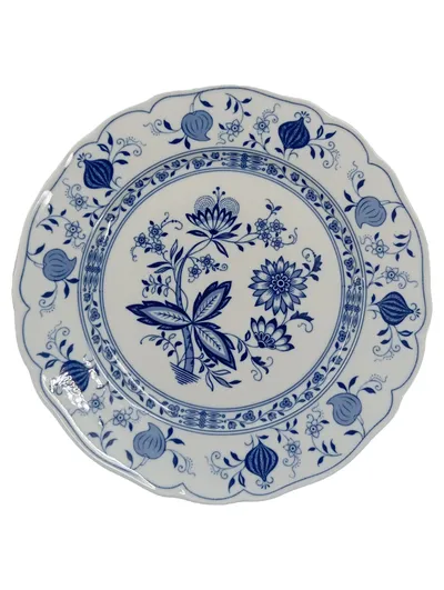 Tirschenreuth Speiseteller Zwiebelmuster Keramik 25 cm Weiß Klassisch