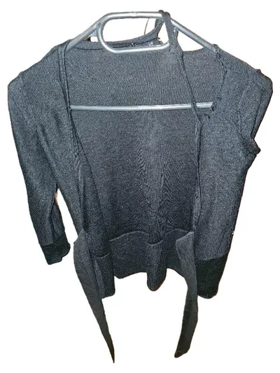 MNG Strickjacke Damen Gr. S Schwarz Casual Cardigan Wolle