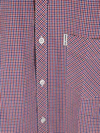 Ben Sherman Hemd Herren M Kariert Business Langarm Baumwolle Rot Blau 50 3