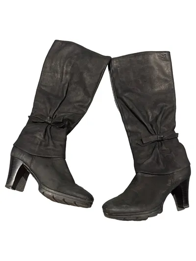 CAPRICE Stiefel Damen Leder Schwarz Gr. 37 Elegant Blockabsatz