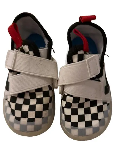 Vans Kinder Sneaker Low Gr. 21 Klettverschluss Kariert Schwarz Weiß