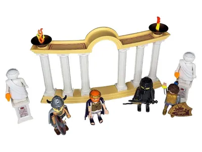 PLAYMOBIL Antike Tempelanlage Römer Gladiatoren Figuren Set mit Statuen