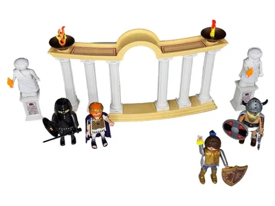PLAYMOBIL Antike Tempelanlage Römer Gladiatoren Figuren Set mit Statuen