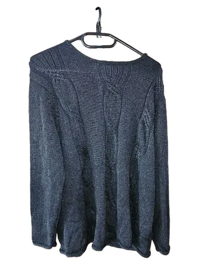 Pier Angelini Damen Pullover Gr. 48/4XL Schwarz Casual Strick