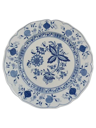 Tirschenreuth Zwiebelmuster Essteller 25 cm Keramik Weiß Klassisch