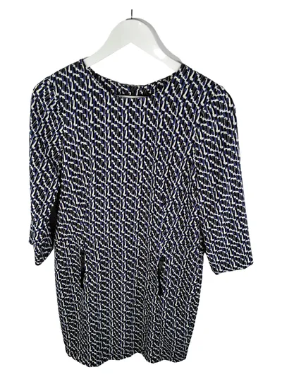 Maison 123 Paris Damen Businesskleid Gr. 38/M Blau Geometrisch