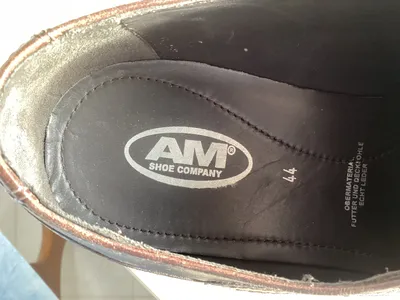 AM Shoe Company Herren Leder Slipper Business Schuhe Braun Gr. 44