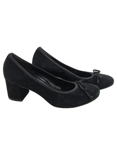 Paul Green Damen Pumps Ballerinas Schwarz Wildleder Gr. 36 Schleife