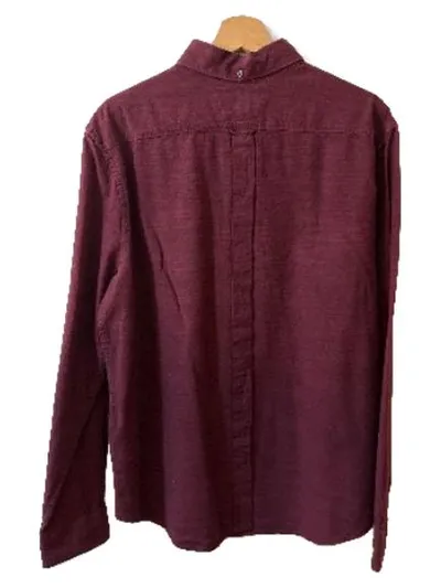 Ben Sherman Freizeithemd Herren Gr. L Langarm Bordeaux Baumwolle