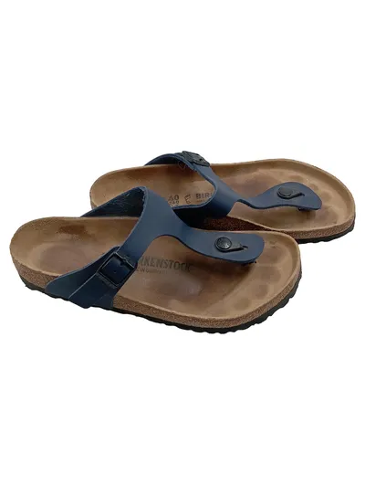 Birkenstock Gizeh Zehentrenner Sandalen Blau Damen Gr. 40