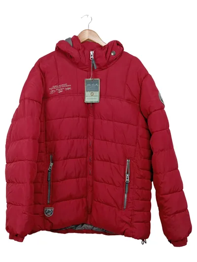 John Bradley Steppjacke Herren Gr. 58/4XL Rot Winterjacke Kapuze