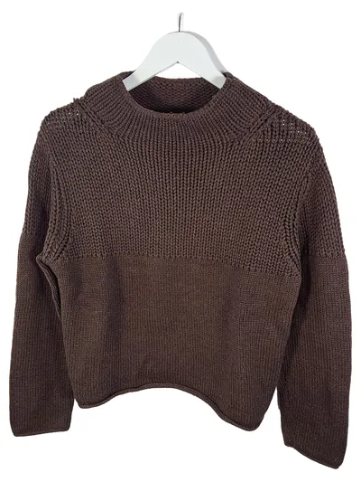 Kapalua Damen Pullover Merinowolle Rippstrick Braun Gr. 40 L