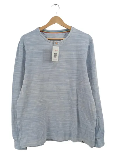 Colours & Sons Herren Langarmshirt Henley Blau Gr. 50 L Meliert Knopfleiste