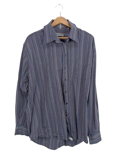 Greystone Herren Freizeithemd XXL Gestreift Baumwolle Langarm Blau Orange
