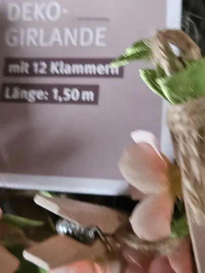 DEKOWELT Deko Girlande mit 12 Klammern Rosa Blumen 150cm