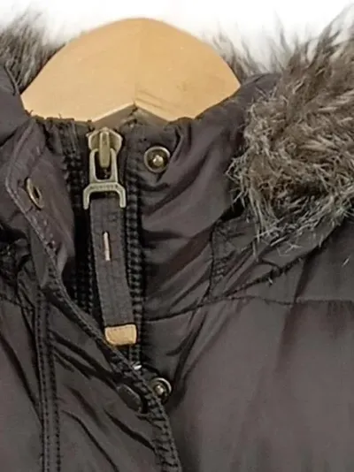 Tommy Hilfiger Herren Steppjacke Kapuze Fellbesatz Braun Gr. XL