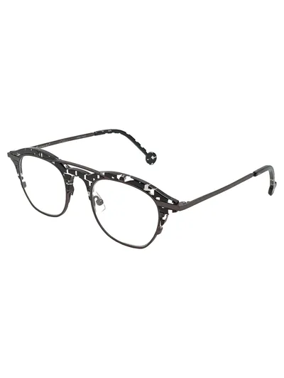 l.a.Eyeworks Brillengestell Unisex Metall Kunststoff Grau Modern