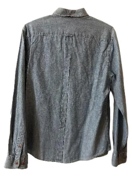 Ben Sherman Herren Jeanshemd Button-Down Chambray Blau Gr. M 2