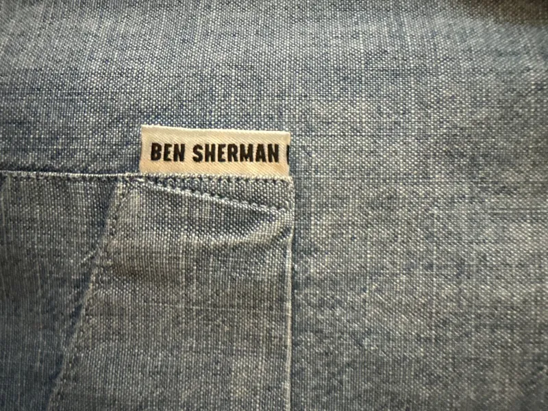 Ben Sherman Herren Jeanshemd Button-Down Chambray Blau Gr. M 3