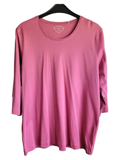 Malva Damen Langarmshirt Rosa Gr. 44/XXL Casual Baumwolle