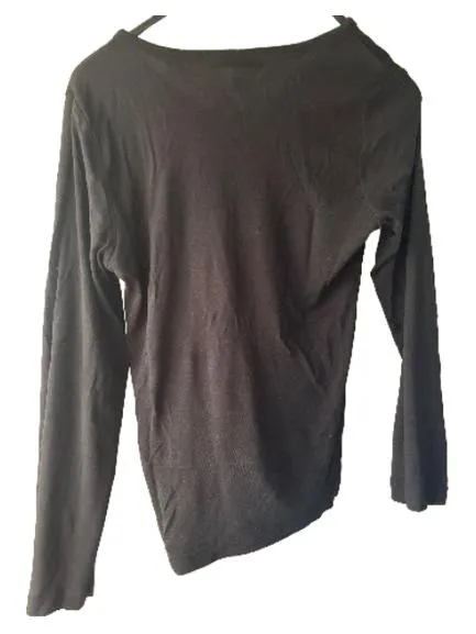 Cecilia Classics Damen Langarmshirt V-Ausschnitt Basic Schwarz Gr. M 40 3
