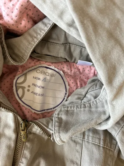Obaïbi Mädchen Parka Jacke Gr. 108/110 Grau Kapuze Baumwolle