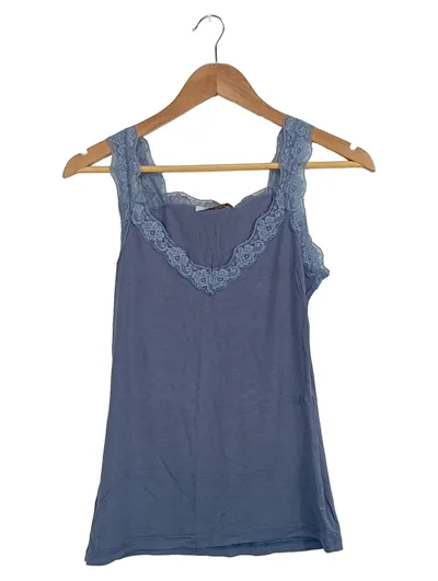 PH CRISTAL Damen Top Tanktop Blau Spitze Gr. 38 Feminin