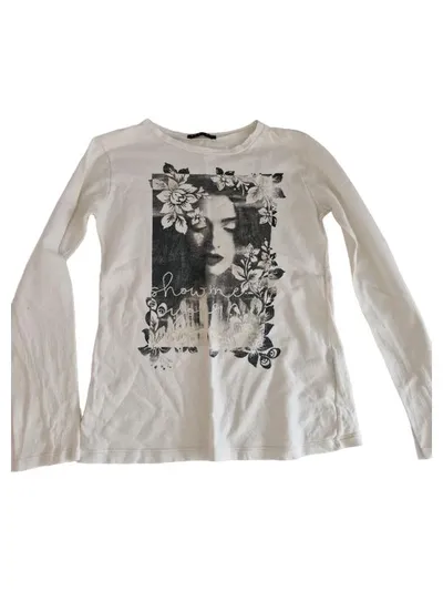 SISLEY Kinder Langarmshirt Gr. 140 Weiß Casual Mädchen Motiv