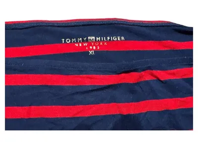 Tommy Hilfiger Damen Langarmshirt Blau Gestreift Maritim Gr. XL