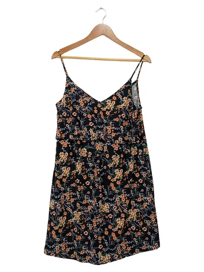 MNG Sommerkleid Damen Gr. 38/M Mehrfarbig Casual Blumenmuster Träger