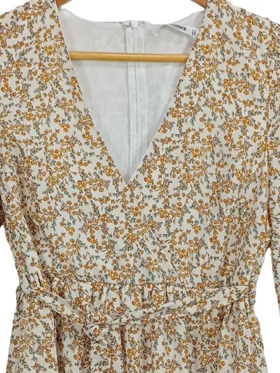 Missguided Damen Freizeitkleid 36;S Blumenmuster Wickelkleid Mehrfarbig