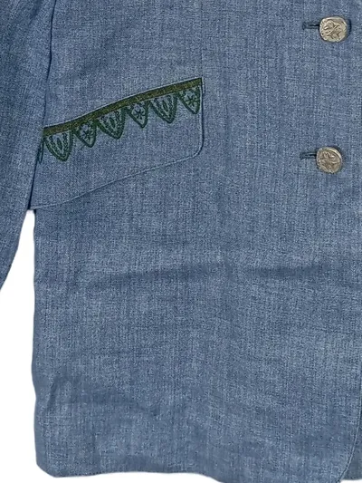 Schneiders Salzburg Trachtenjacke Damen Blau Gr. 40 L Viskose Stickerei
