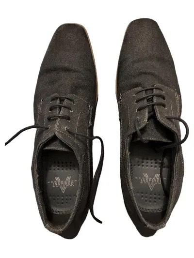Venice Herren Schnürschuhe Derby Gr. 40 Grau Canvas Casual