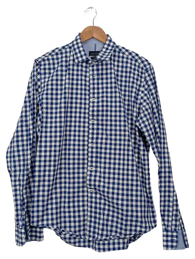 ZARA MAN Herren Freizeithemd Slim Fit Gr. L/52 Blau Weiß Kariert Baumwolle