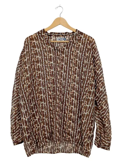 ZABAIONE Damen Bluse Langarm Animal-Print Braun Gr. XL