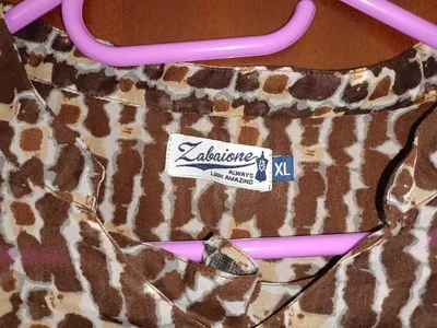 ZABAIONE Damen Bluse Langarm Animal-Print Braun Gr. XL