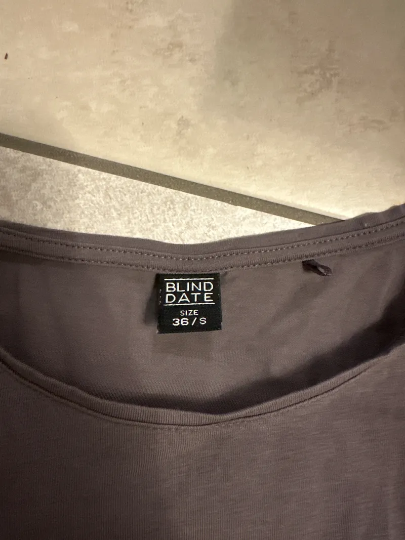 Blind Date Langarmshirt Damen Gr. S/36 Grau Basic Rundhals Baumwolle 3