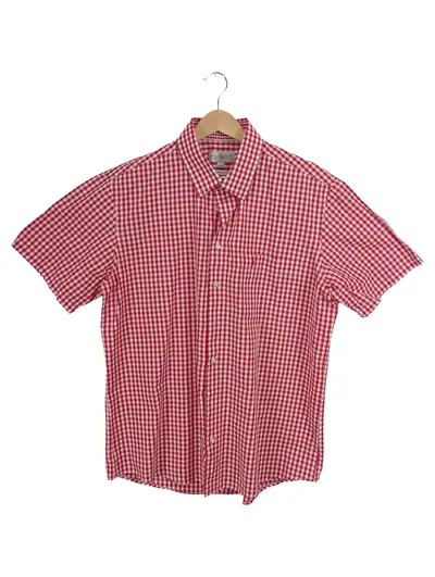 Almsach Trachtenhemd Herren Gr. L 41/42 Rot Weiß Kariert Kurzarm