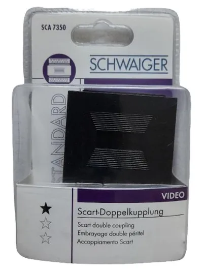 Schwaiger Scart-Doppelkupplung Video Adapter Schwarz SCA 7350 Kupplung